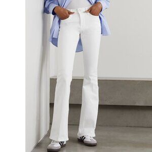 Women's Frame Le High Flare Blanc White Soft Stretchy Fitted Denim Jeans - Sz 27